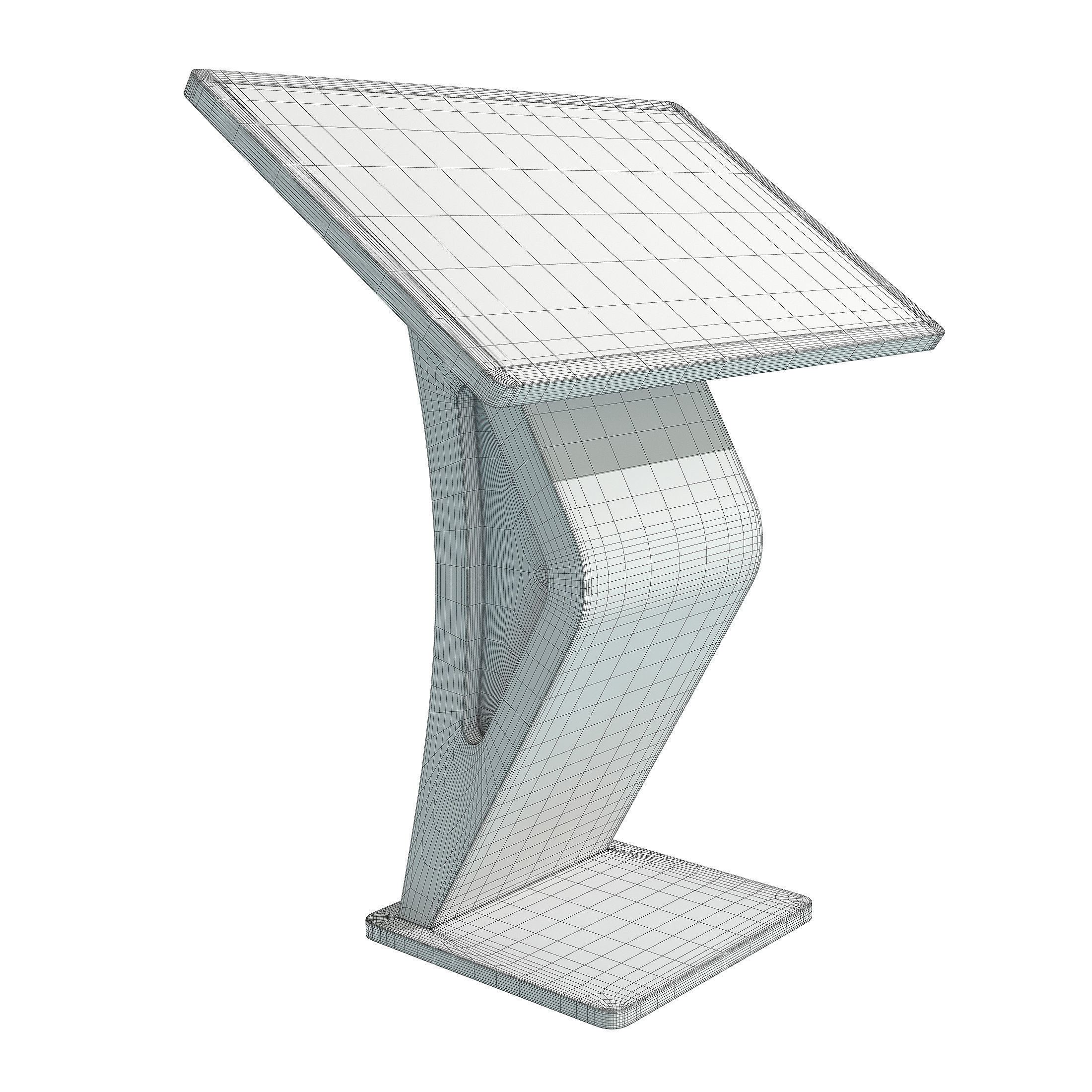 Touch Screen LCD Stand Display Kiosk Low-poly 3D model_2