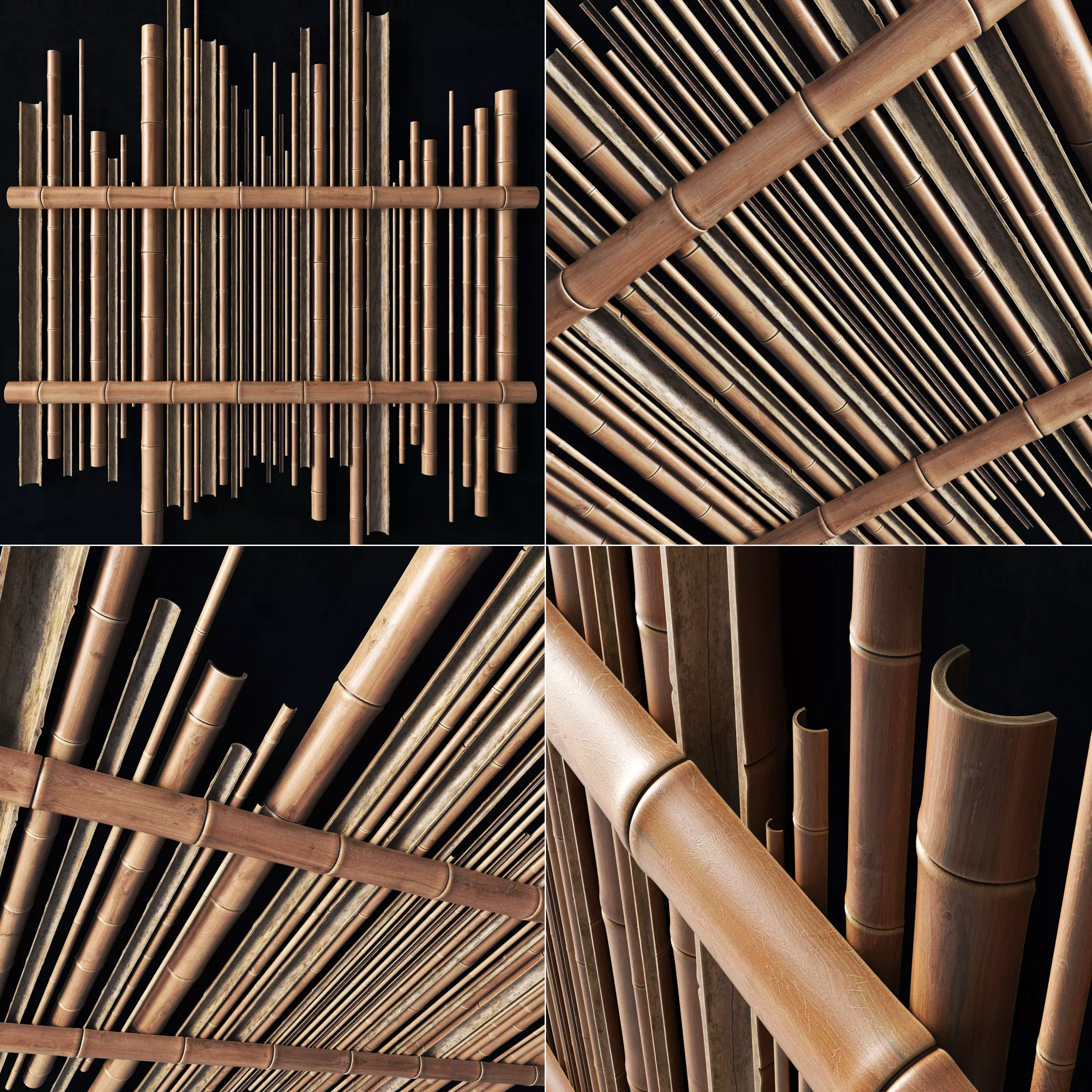 Bamboo gutter decor n1 3D model