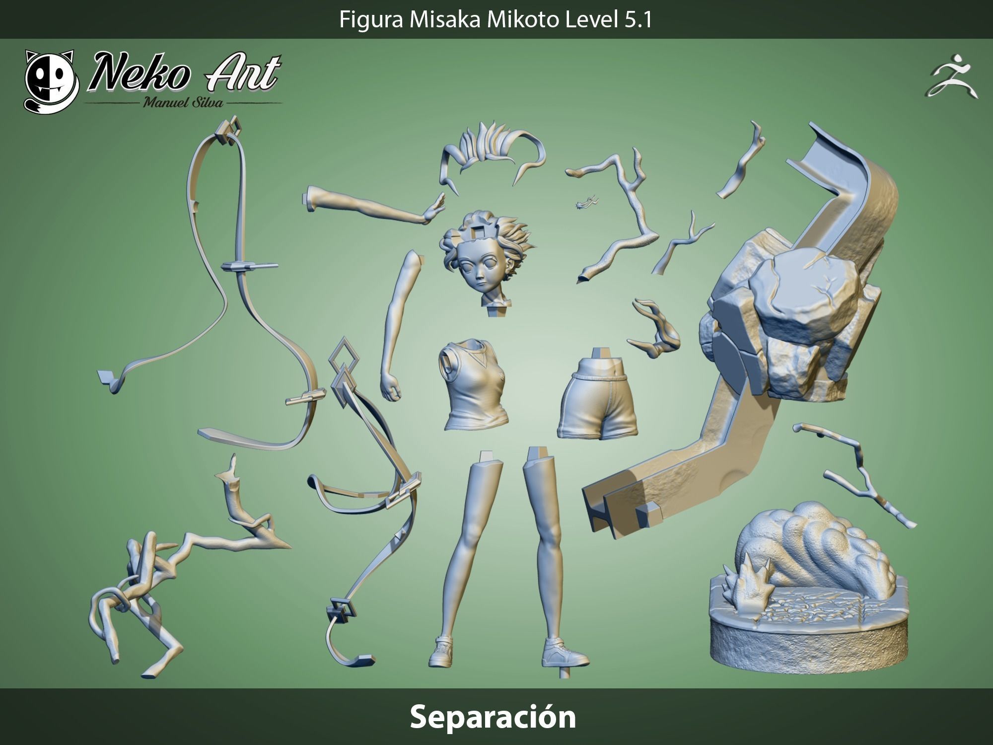 Misaka Mikoto - Figure Fan art 3D print model_5