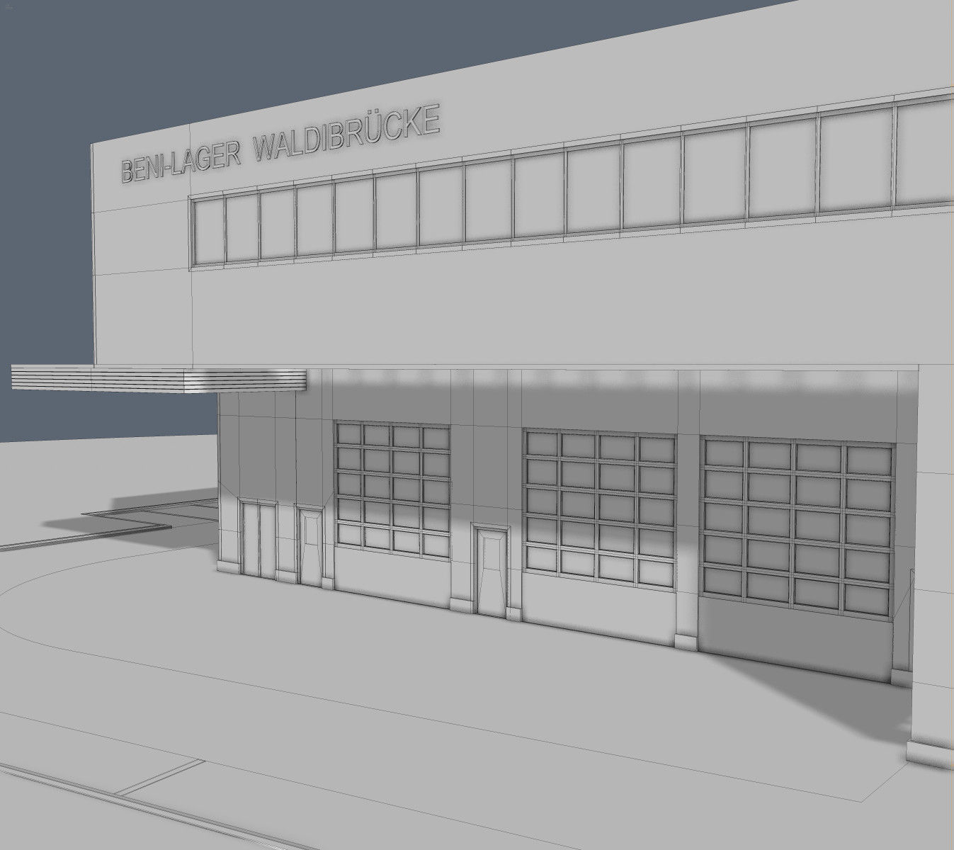 Warehouse Building 01 Low-poly 3D model_7