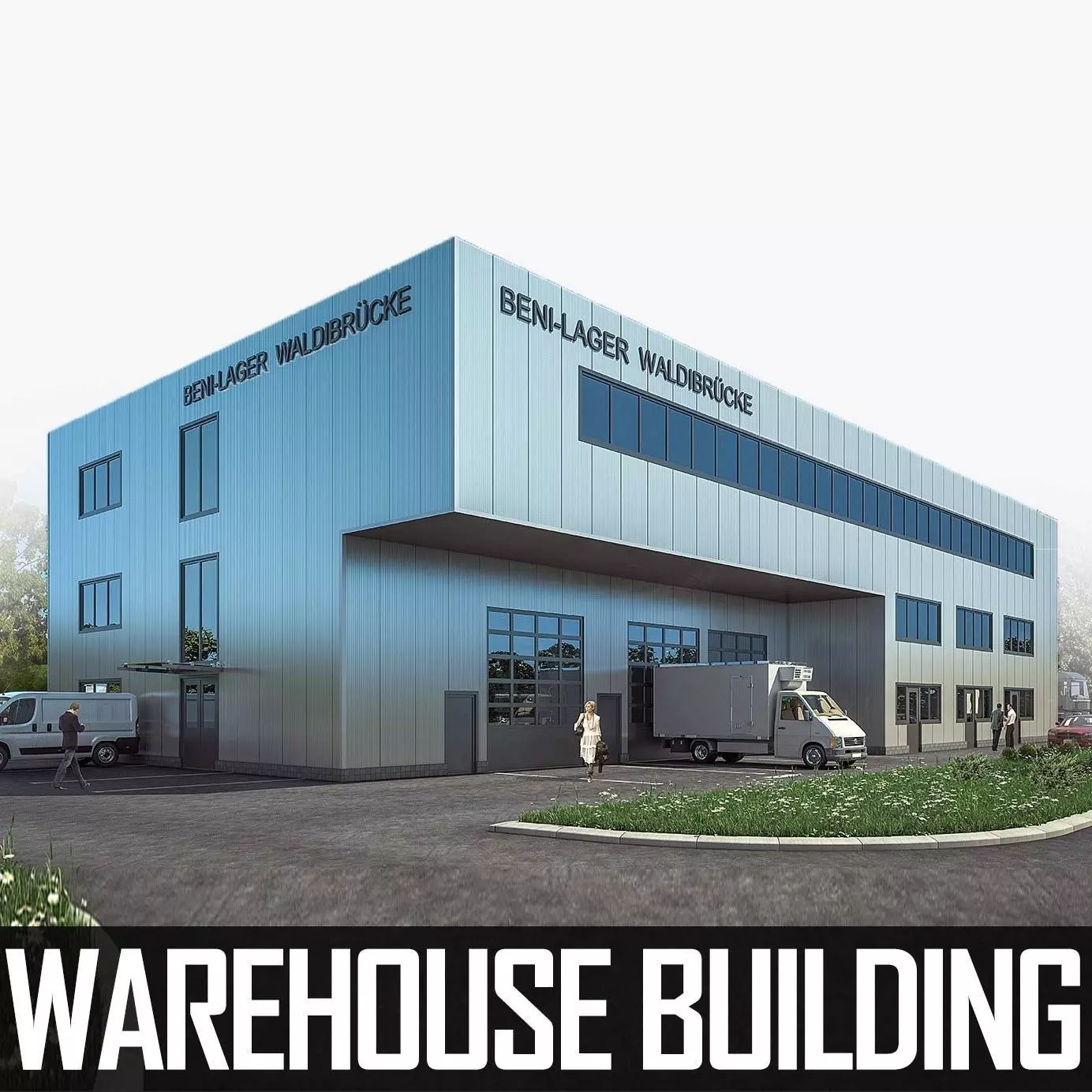Warehouse Building 01 Low-poly 3D model_0