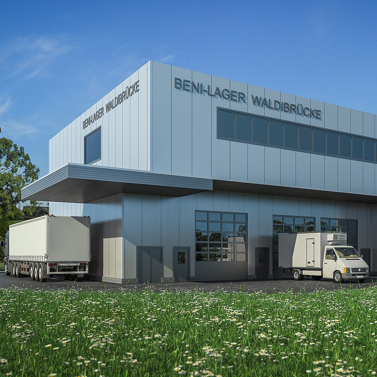 Warehouse Building 01 Low-poly 3D model_2