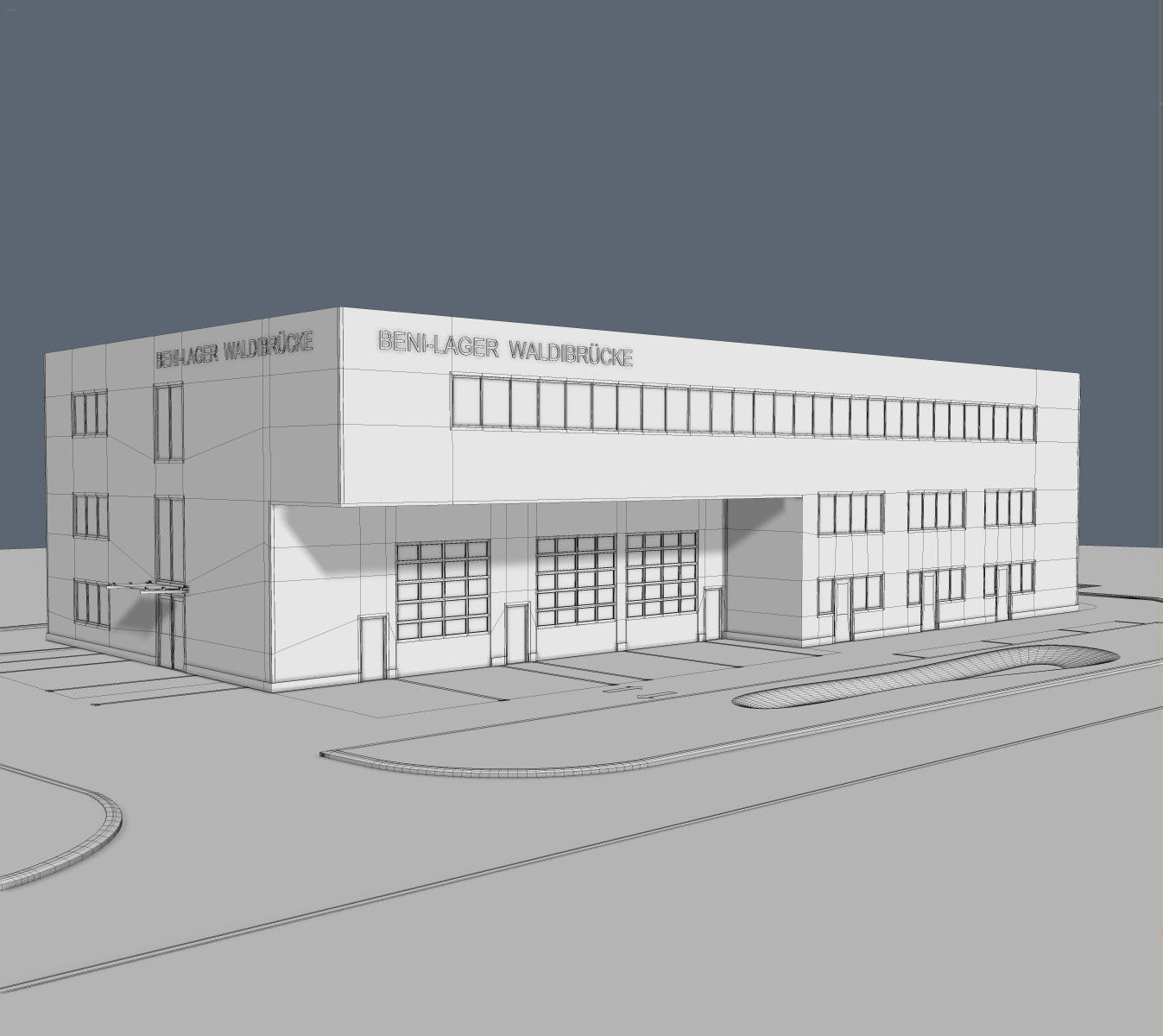 Warehouse Building 01 Low-poly 3D model_8