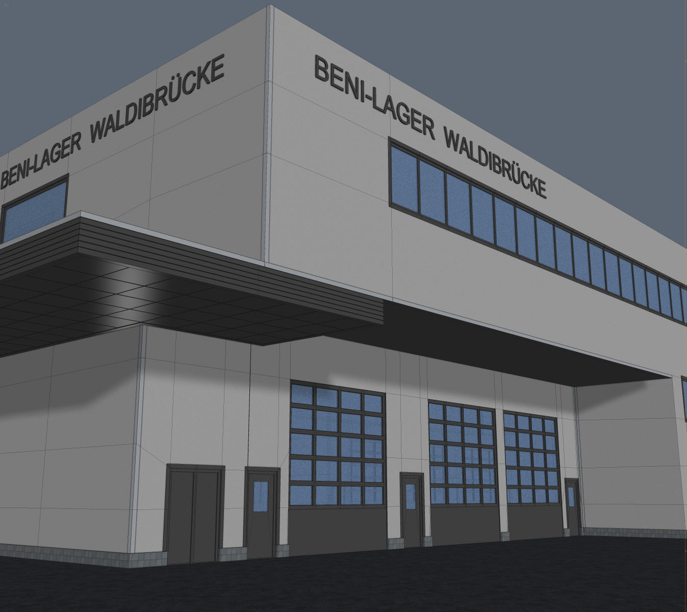 Warehouse Building 01 Low-poly 3D model_10