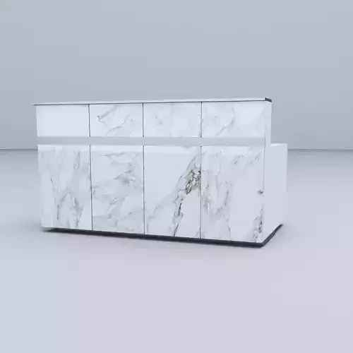 Marble Reception Counter with Metal Top 3D model