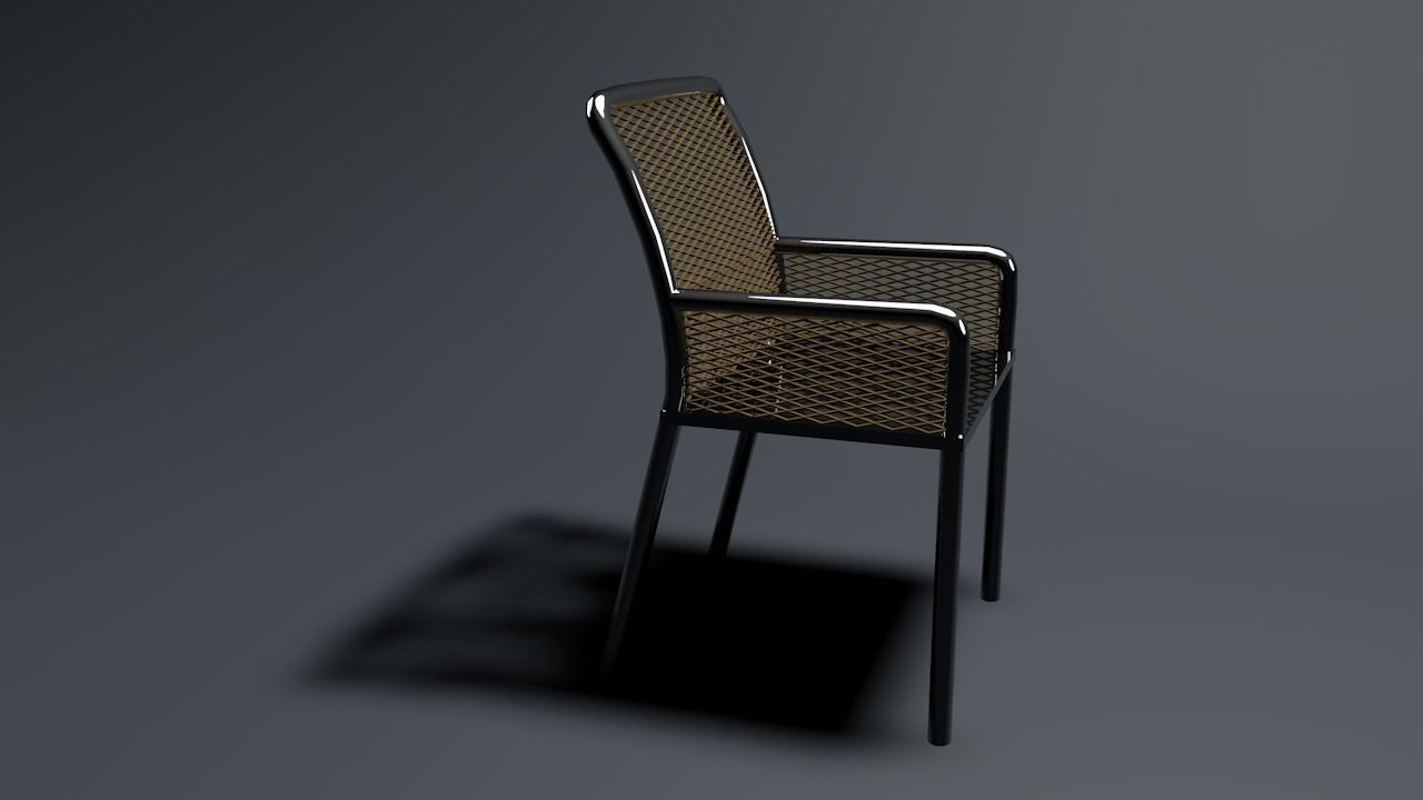 chairs and table Low-poly 3D model_6