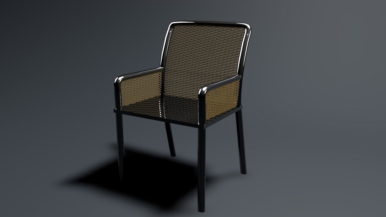 chairs and table Low-poly 3D model_7