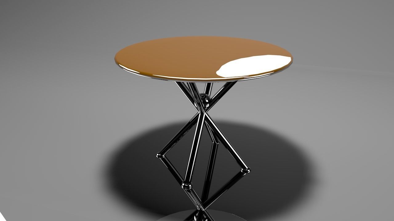 chairs and table Low-poly 3D model_5