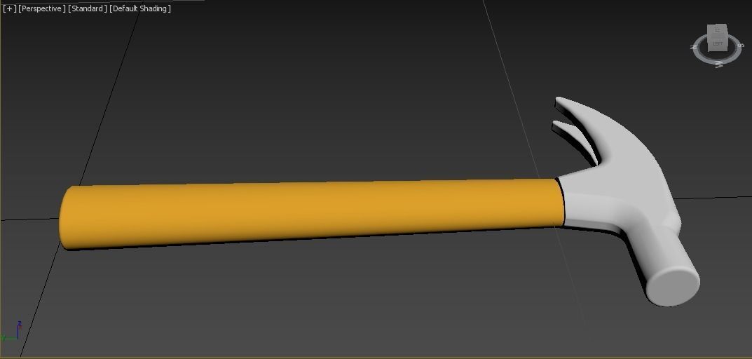 Hammer with wooden handle 3D model_4