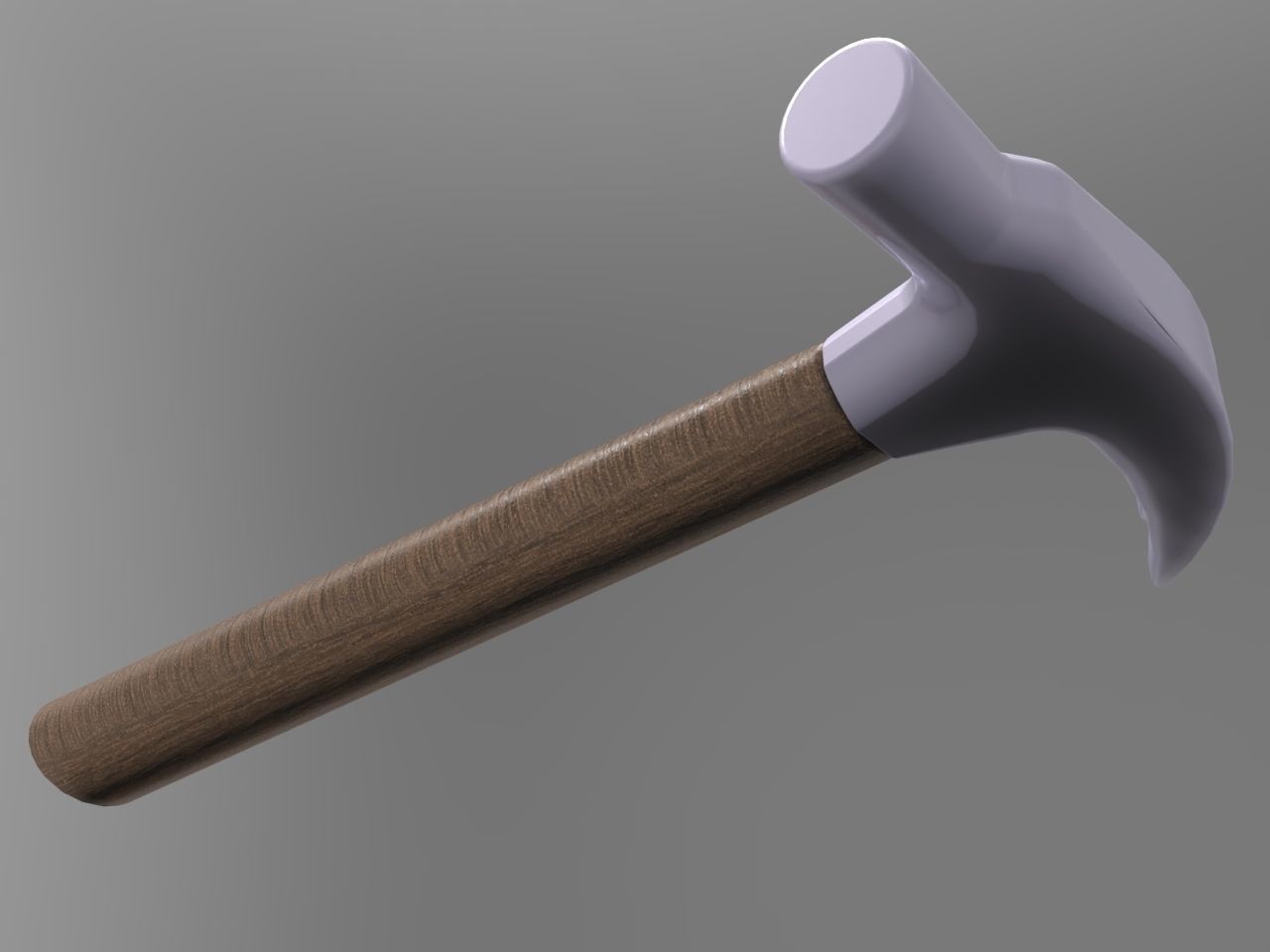 Hammer with wooden handle 3D model_14