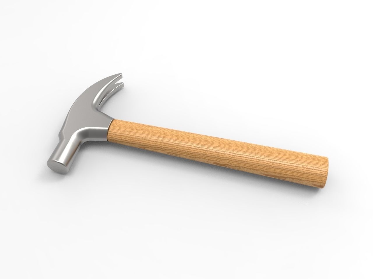 Hammer with wooden handle 3D model_12