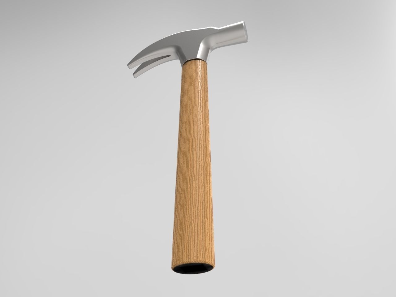 Hammer with wooden handle 3D model_10