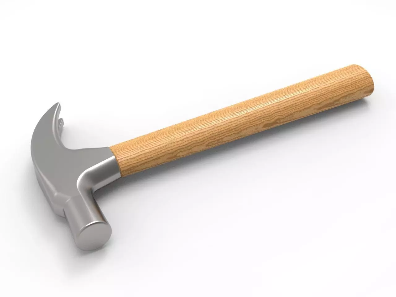 Hammer with wooden handle 3D model_0