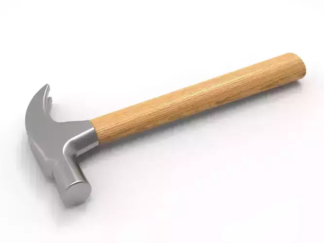 Hammer with wooden handle
