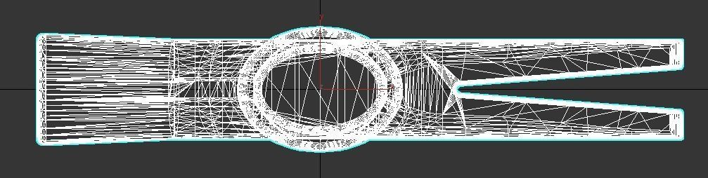 Hammer with wooden handle 3D model_3