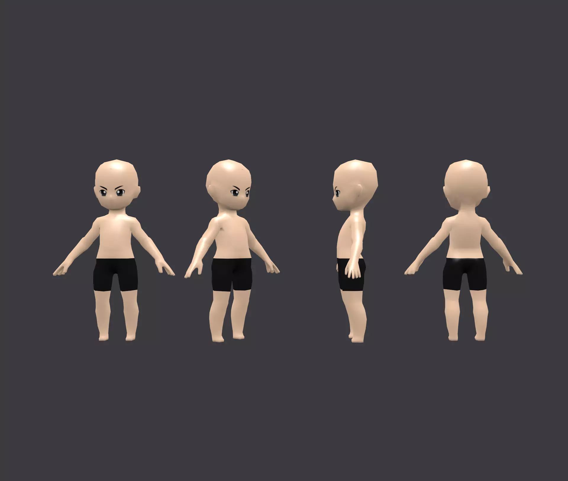 Character Base SD Chibi 3D model_0
