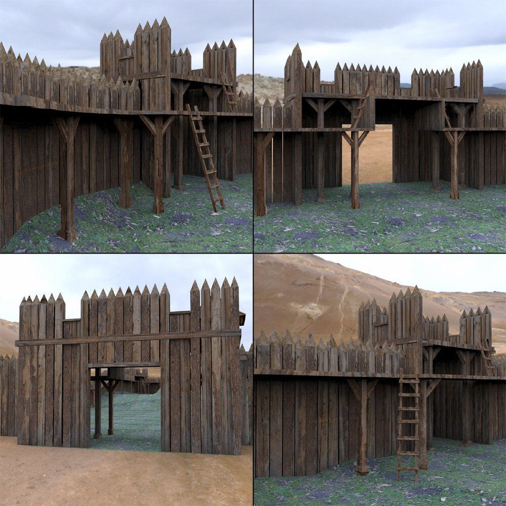 Castle Keep And Tower Low-poly 3D model_2