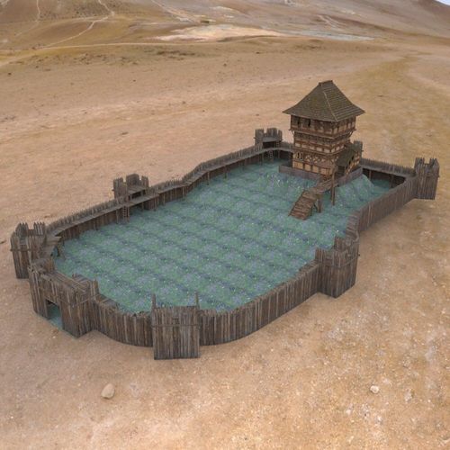 Castle Keep And Tower Low-poly 3D model