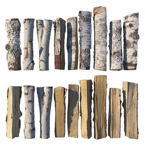  Birch firewood 3D model