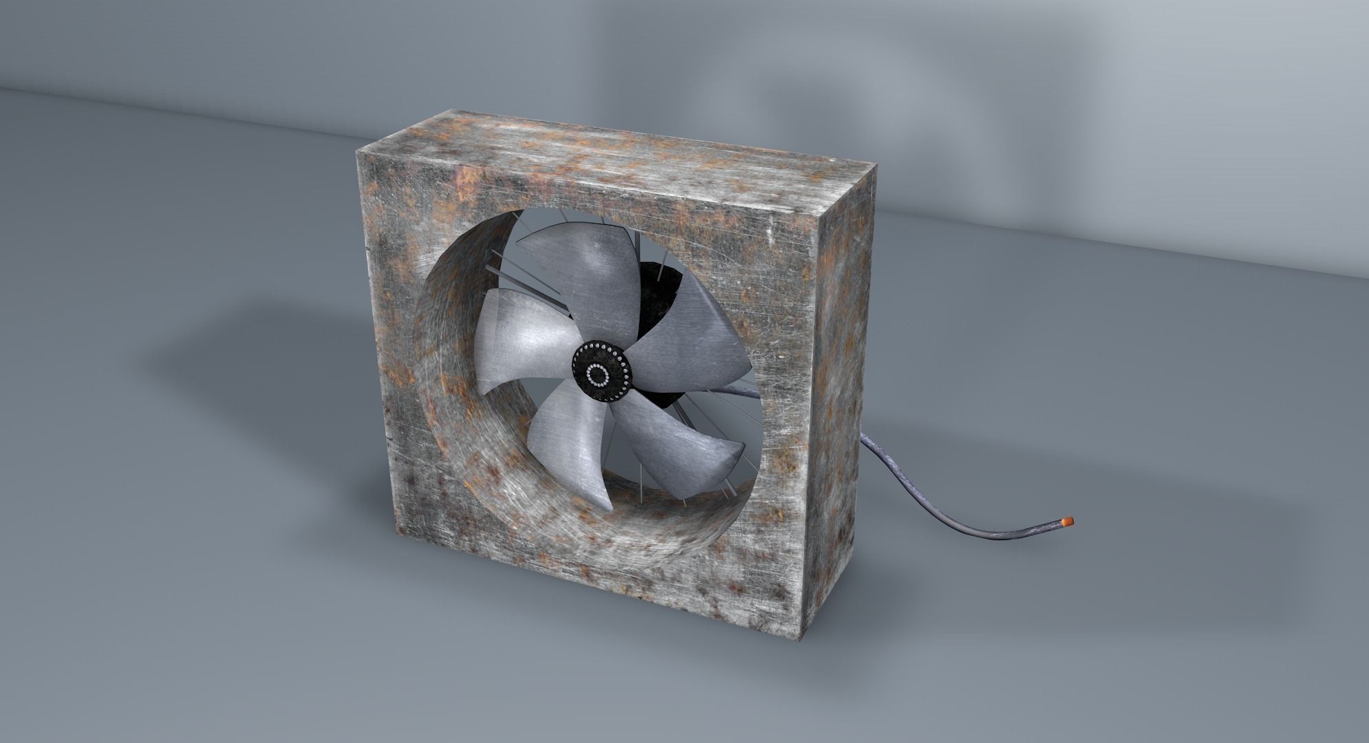 Old Fan - industrial Fan Free low-poly 3D model_0