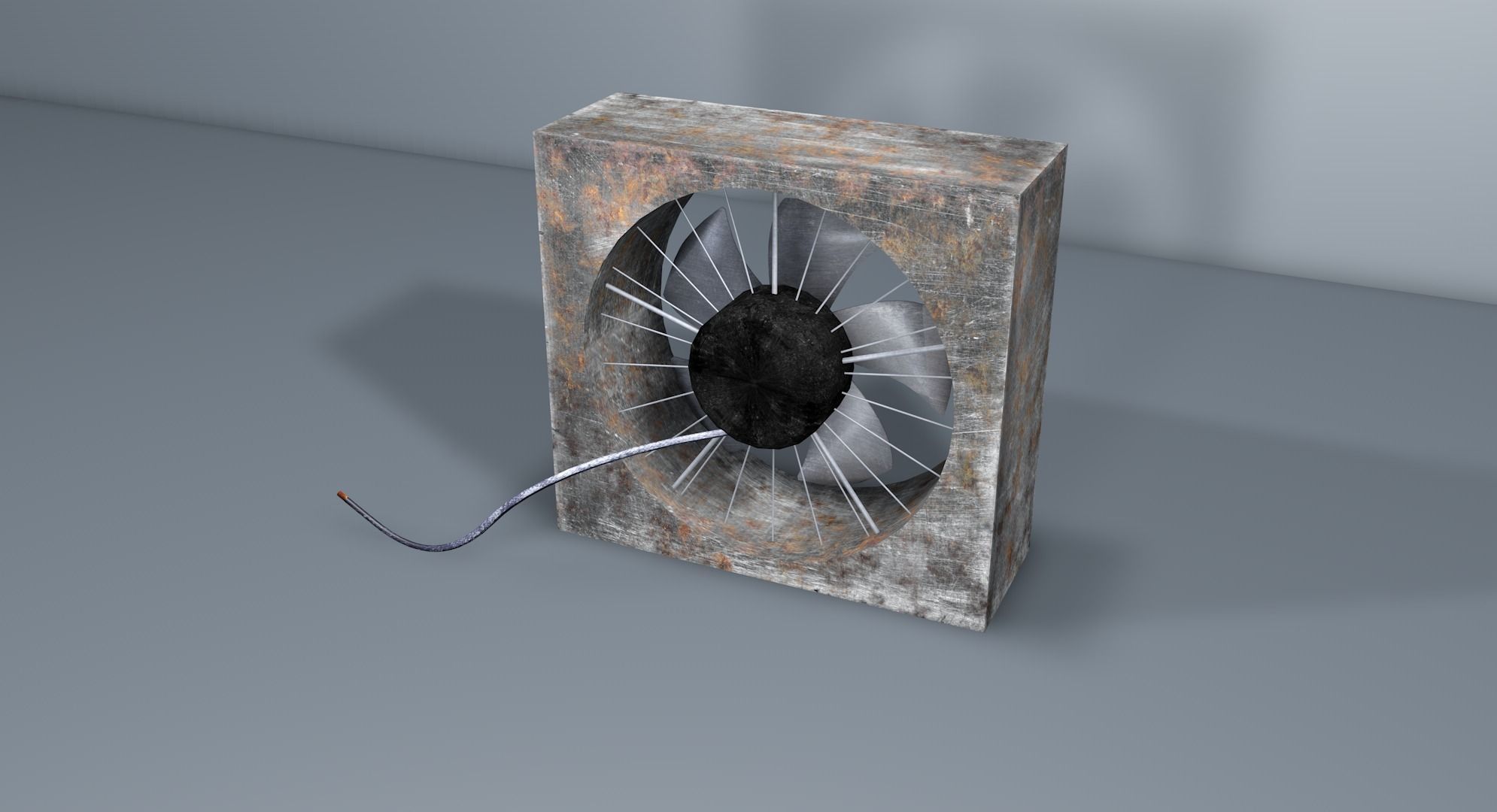 Old Fan - industrial Fan Free low-poly 3D model_1