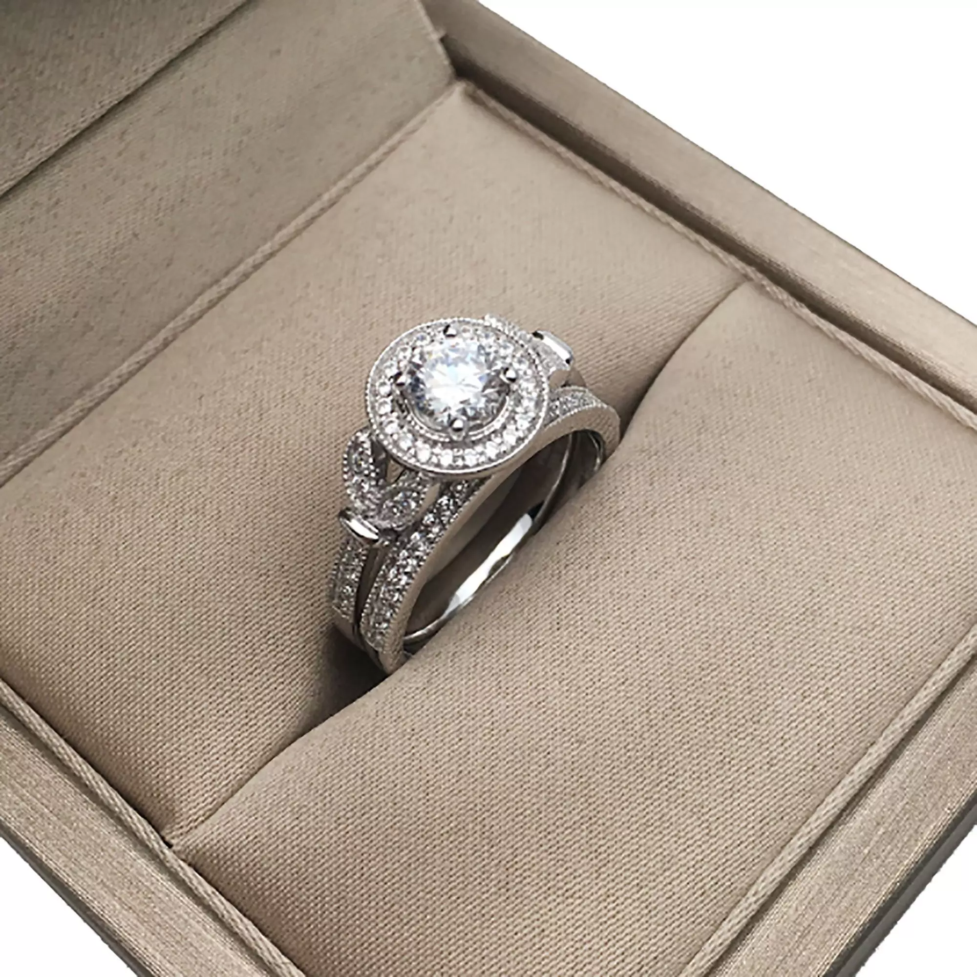 3DM Format White gold ring 3DM diamond jewellery design 3D print model