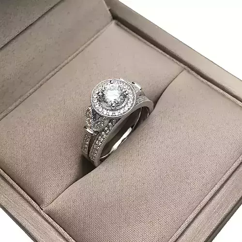 3DM Format White gold ring 3DM diamond jewellery design