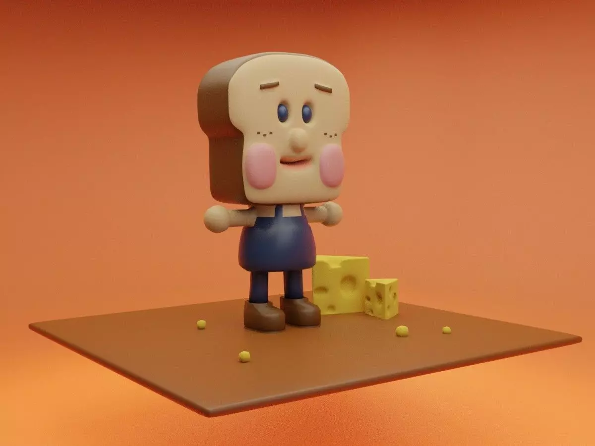 Bread man character 3D model | CGTrader