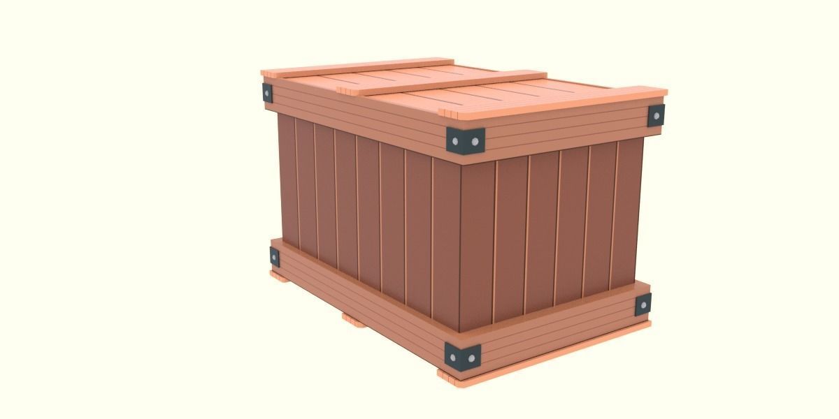 Low Poly Cartoon Crates Low-poly 3D model_7
