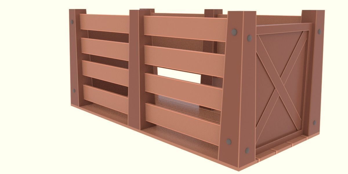 Low Poly Cartoon Crates Low-poly 3D model_8