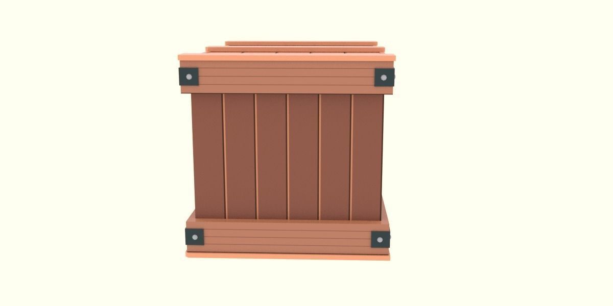 Low Poly Cartoon Crates Low-poly 3D model_5