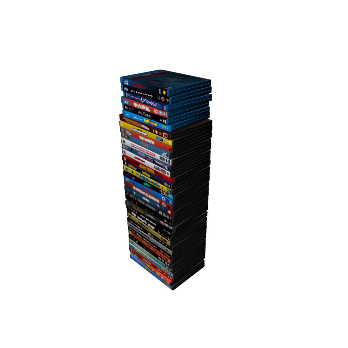DVD stack 3D model_7