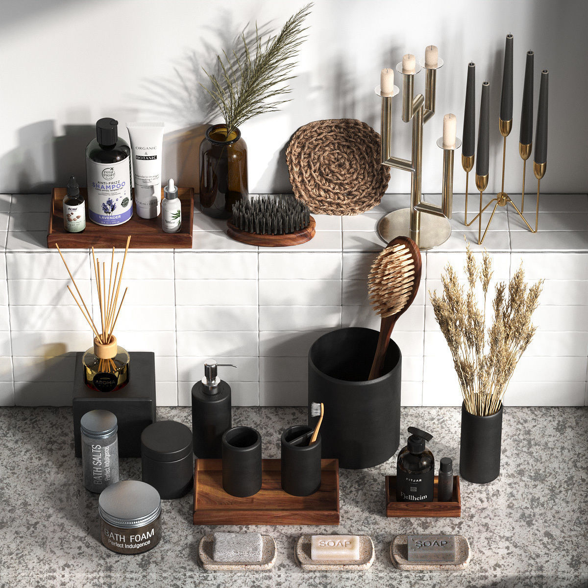 Big Set Of Bathroom Decor 3D model_4