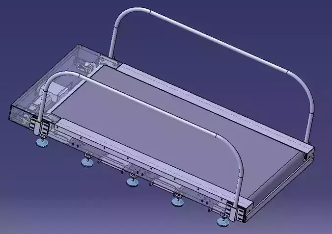 TREADMILL metal tray with two handles