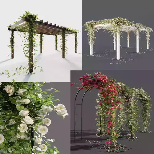 Pergolas collection table with flowers 