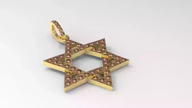Star of David Pendant Jewish Symbol 3D print model