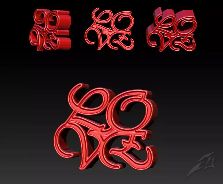 Love mini statue for desktop STL 3D print model