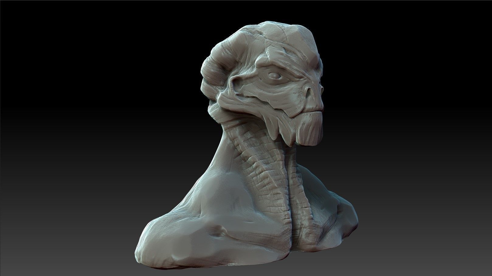 Alien Bust 3D model_6