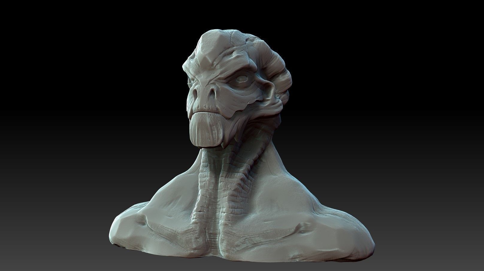Alien Bust 3D model_1