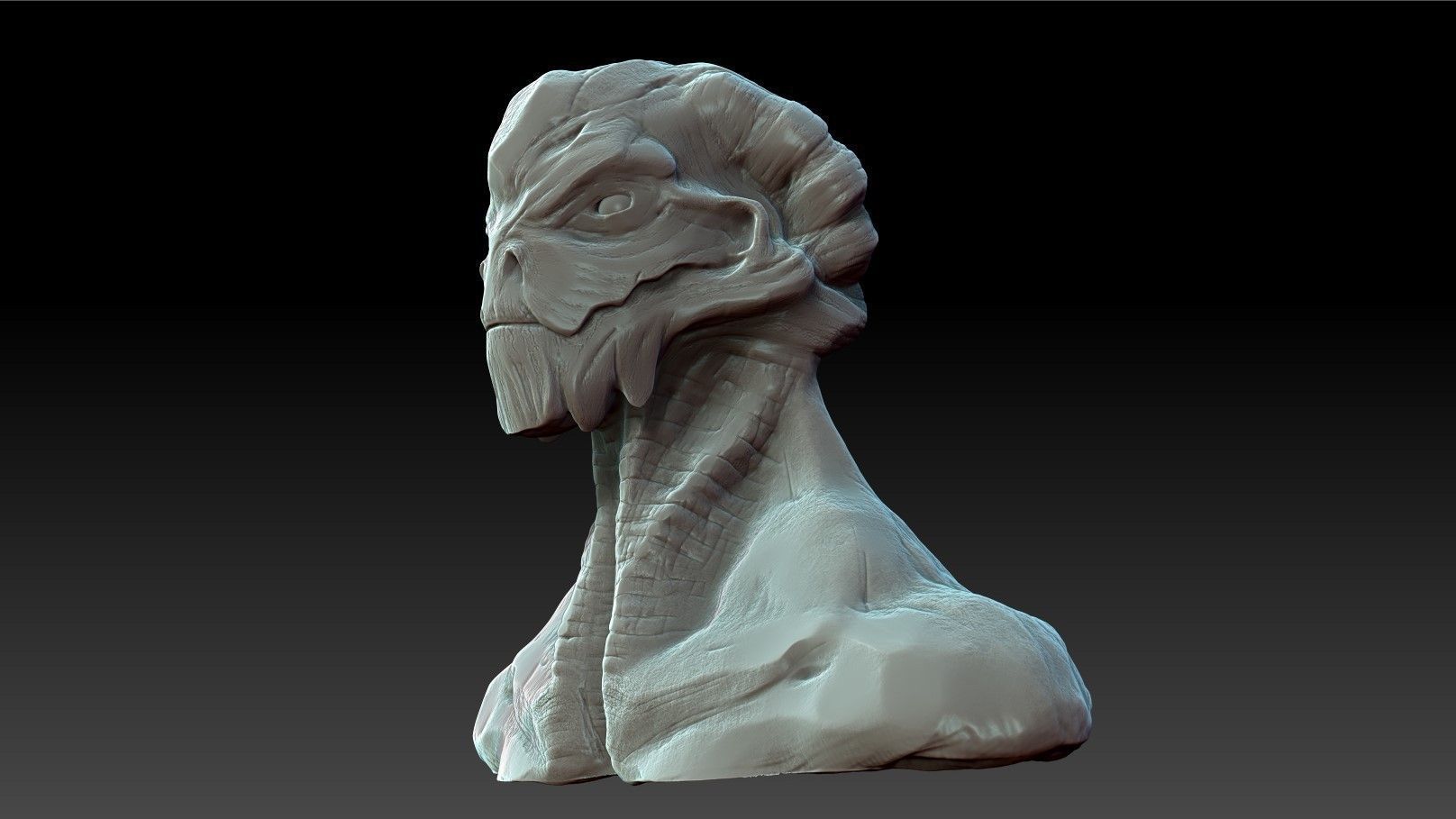 Alien Bust 3D model_5