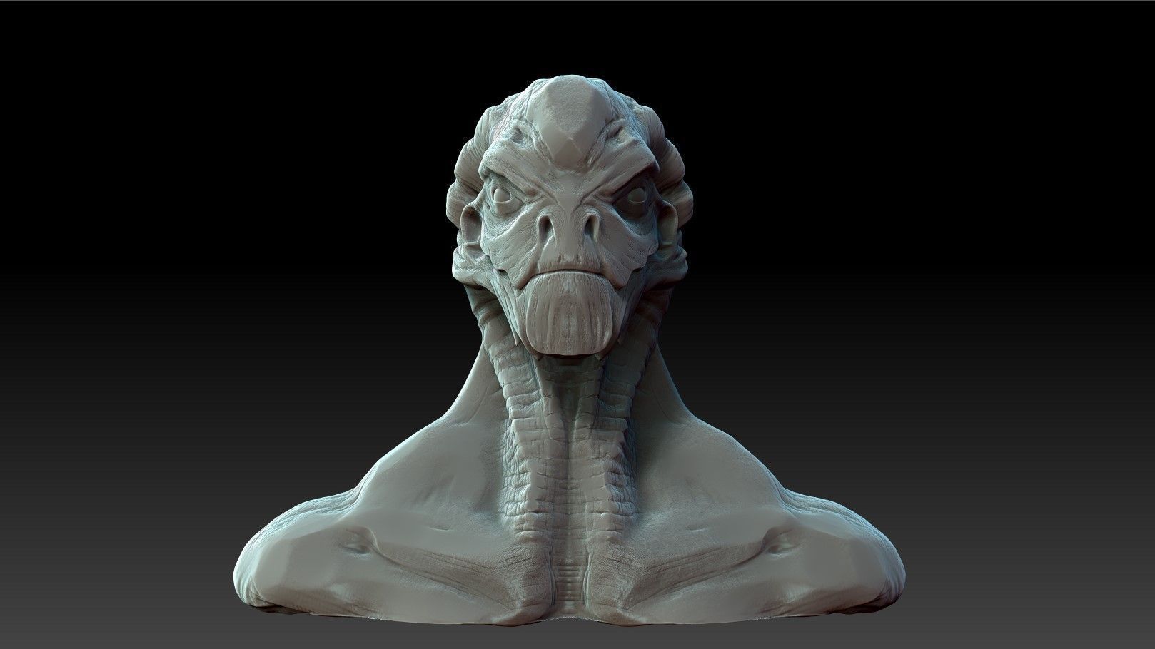 Alien Bust 3D model_2