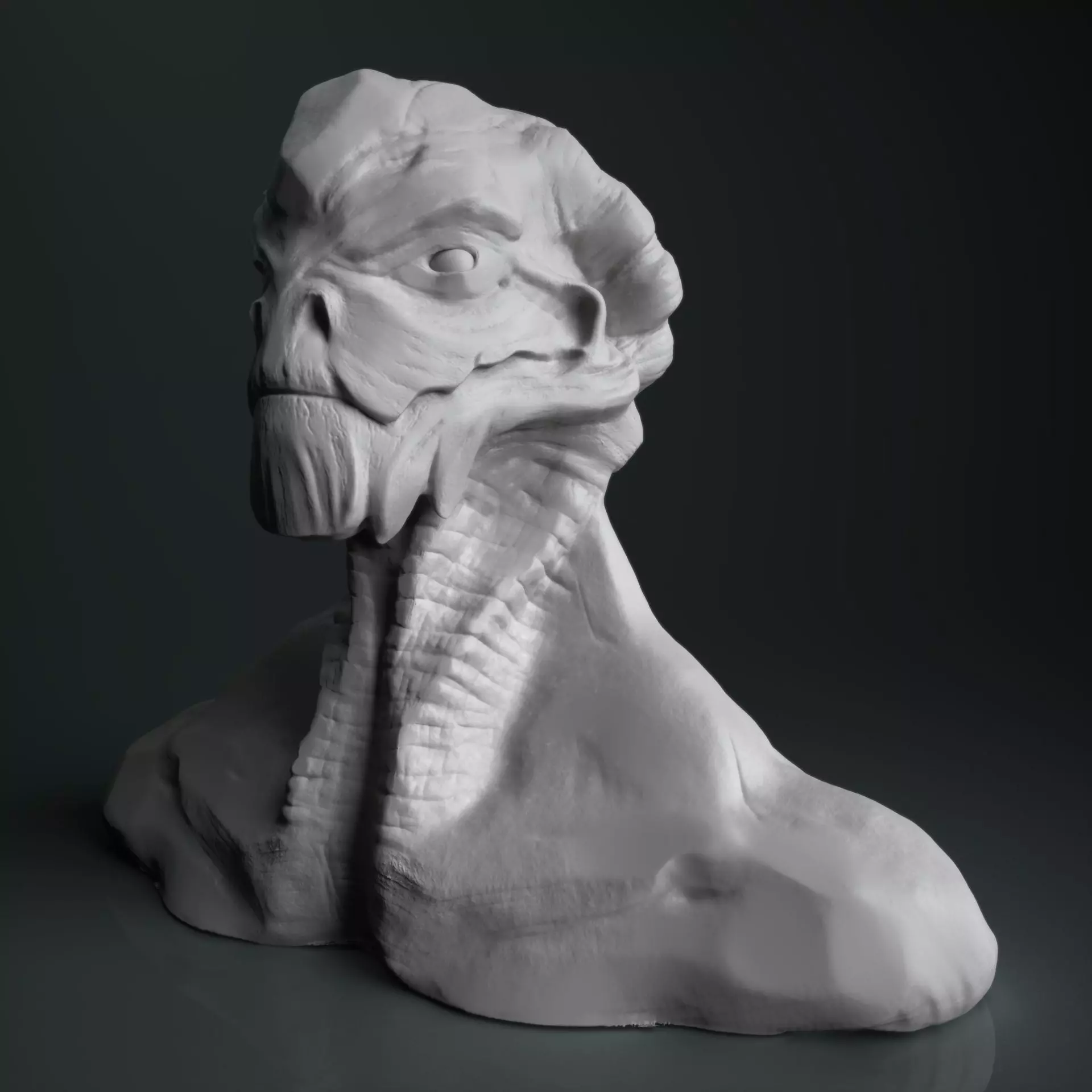 Alien Bust 3D model_0