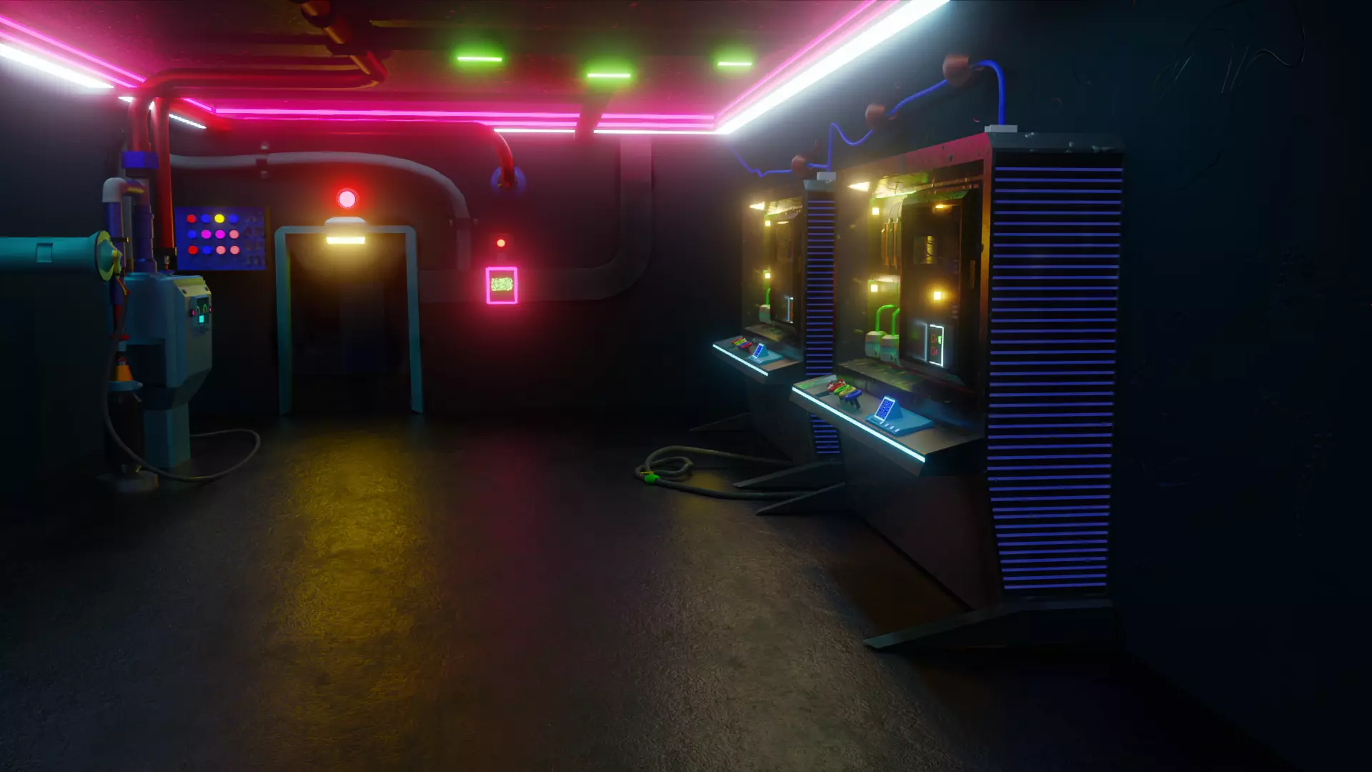 Underground Si-Fi control room 3D model_0