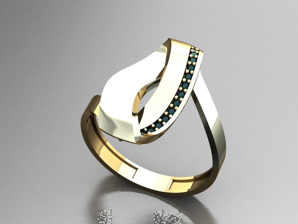 P115- Diamond ring 3D print model_2
