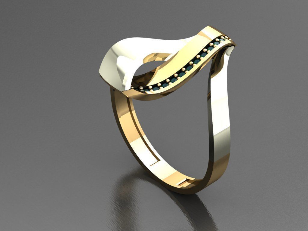 P115- Diamond ring 3D print model_1