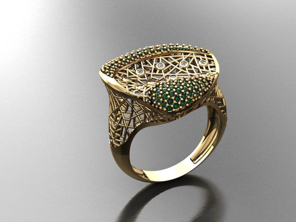 P116- Diamond ring 3D print model_4