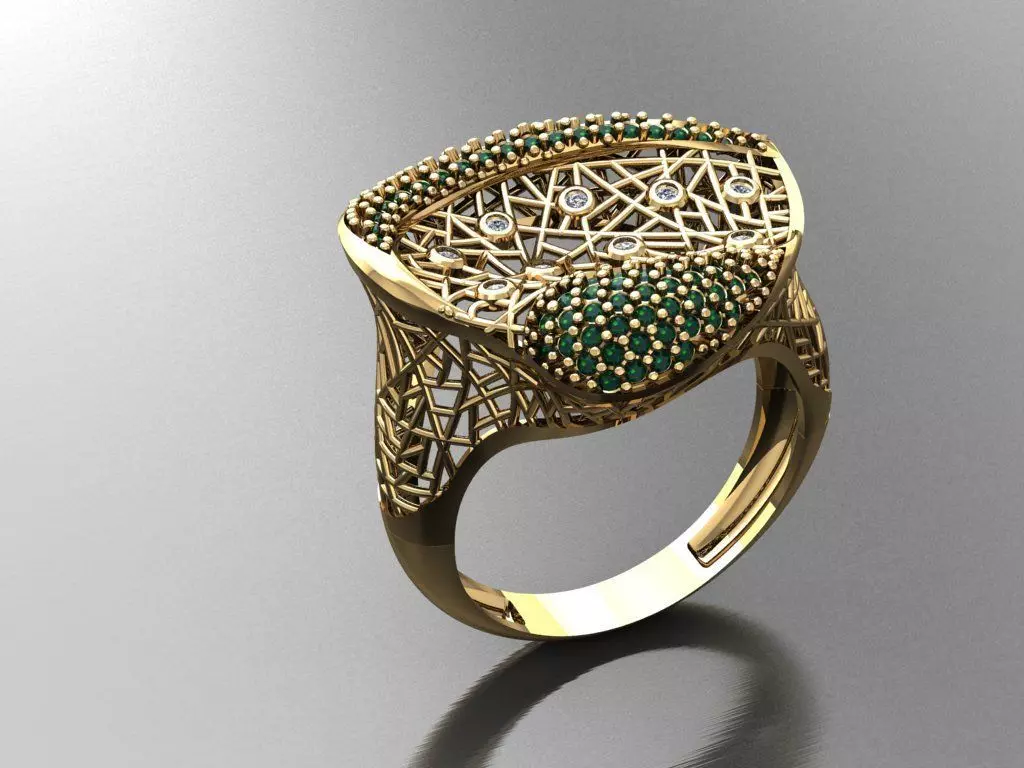 P116- Diamond ring 3D print model_0