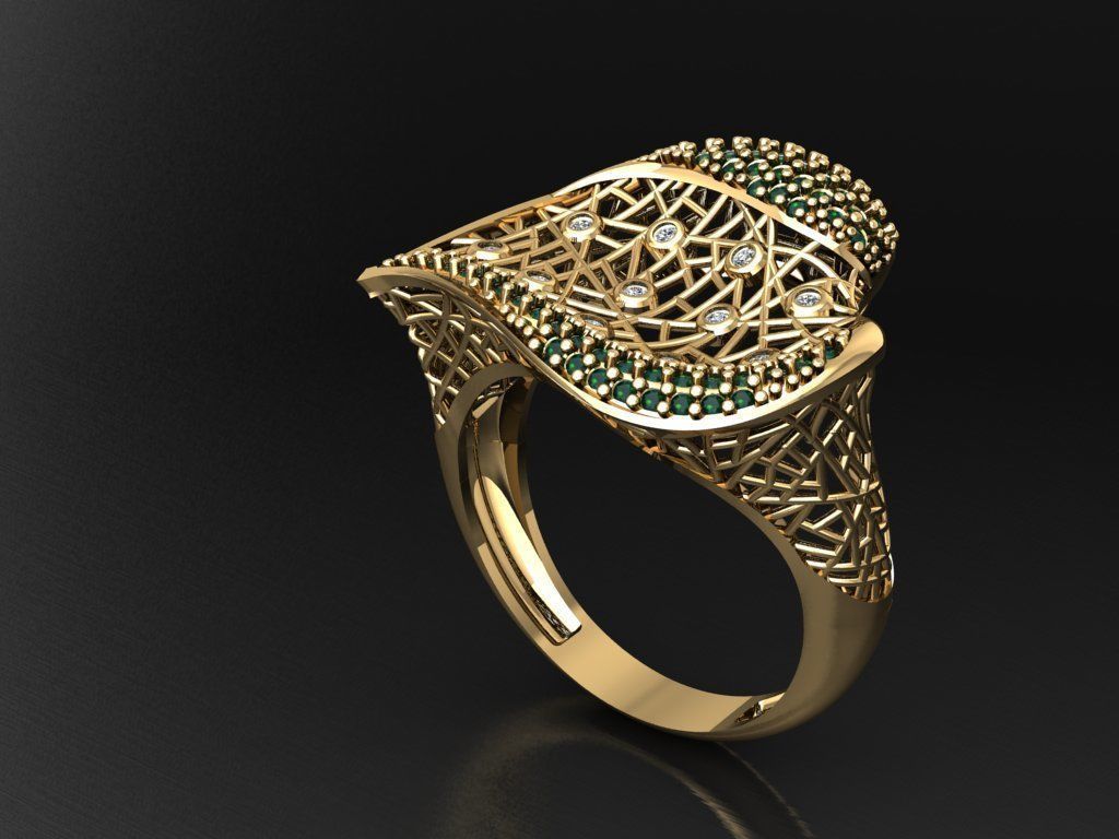 P116- Diamond ring 3D print model_1