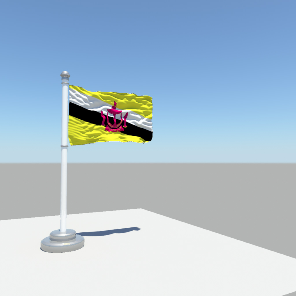 Brunei Darussalam Flag 3D model_2