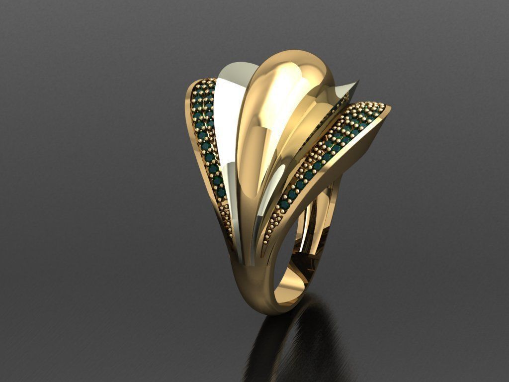 P129- Diamond ring 3D print model_1